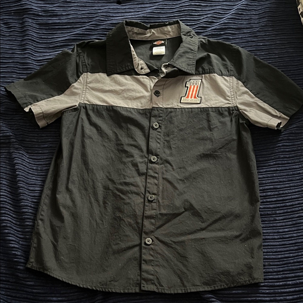 Harley-Davidson Black and Gray Casual Shirt